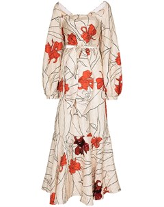 Платье макси Trazos Misteriosos с цветочным принтом Johanna ortiz