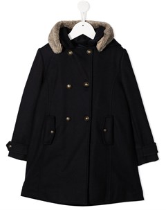Двубортное пальто с капюшоном Lapin house