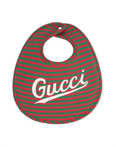Нагрудник в полоску с логотипом Gucci kids