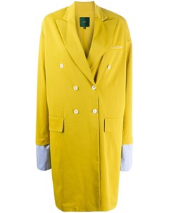 Двубортное пальто с контрастными манжетами Jejia