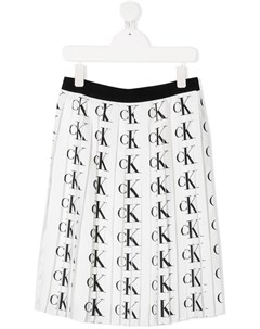 Плиссированная юбка с логотипом Calvin klein kids