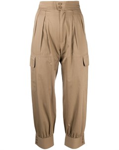 Укороченные брюки со складками Yves saint laurent pre-owned