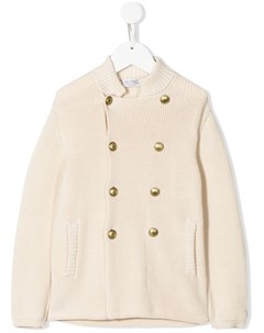 Трикотажный двубортный пиджак Brunello cucinelli kids