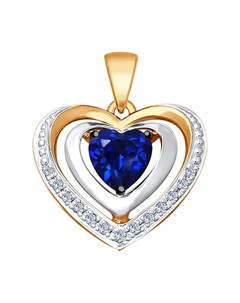 Подвеска из золота с бриллиантами и синим корундом Sokolov diamonds