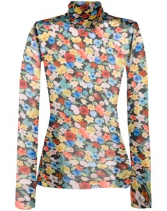 Сетчатая блузка с цветочным принтом Ganni