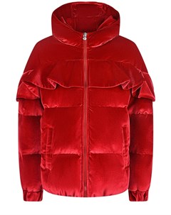 Красная бархатная куртка с воланом детская Philipp plein