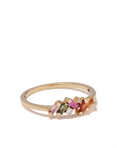 Кольцо Rainbow из желтого золота с бриллиантами и сапфирами Suzanne kalan