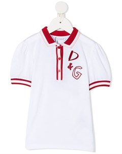 Рубашка поло с вышитым логотипом Dolce & gabbana kids