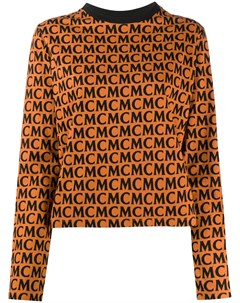 Топ с длинными рукавами с логотипом Mcm