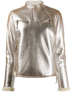 Байкерская куртка 2007 го года с эффектом металлик Gianfranco ferre pre-owned