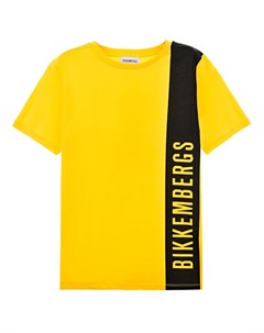 Желтая футболка с логотипом детская Bikkembergs