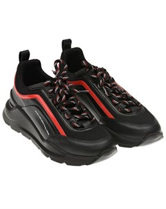 Черные кроссовки с красной отделкой детские Msgm