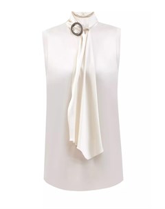 Блуза из шелкового атласа с декором Мониль Brunello cucinelli