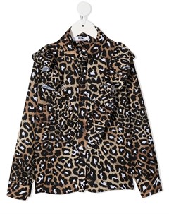 Блузка с леопардовым принтом Msgm kids