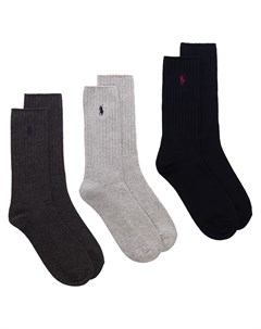 Комплект из трех пар носков с вышитым логотипом Polo ralph lauren