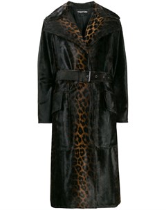 Пальто с поясом и леопардовым принтом Tom ford