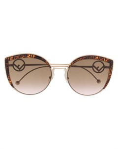 Солнцезащитные очки в круглой оправе с монограммой Fendi eyewear