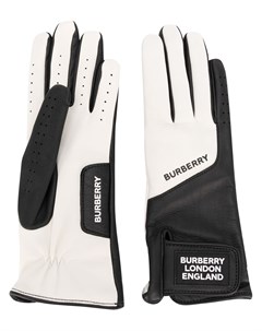 Двухцветные перчатки с нашивкой логотипом Burberry