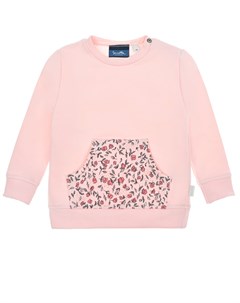 Розовый свитшот с карманом кенгуру детский Sanetta kidswear