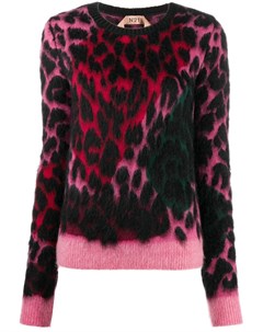 Жаккардовый свитер с леопардовым принтом No21