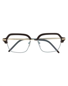 Двухцветные очки в квадратной оправе Marni eyewear