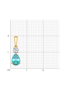 Подвеска из золота с бесцветным и зелёным Swarovski Zirconia Sokolov