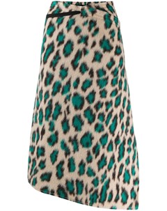 Асимметричная юбка с леопардовым принтом Mm6 maison margiela