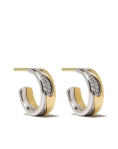 Золотые серьги кольца Fusion с бриллиантами Georg jensen