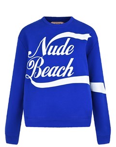 Синий свитшот с надписью Nude Beach No21