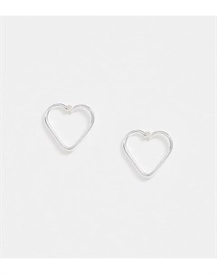 Серебряные серьги гвоздики с дизайном сердечко Kingsley ryan