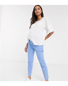 Голубые джинсы слим с завышенной талией в винтажном стиле ASOS DESIGN Maternity Asos maternity