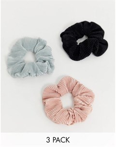 Комплект из 3 плиссированных резинок для волос Asos design