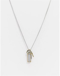 Серебристое ожерелье цепочка с подвеской крестом Icon brand