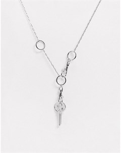 Серебристое массивное ожерелье цепочка с подвеской в виде ключа Uncommon souls