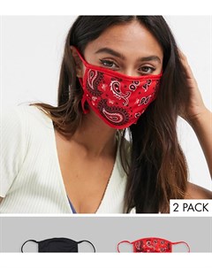 Эксклюзивный набор из 2 масок для лица черная с принтом Skinnydip