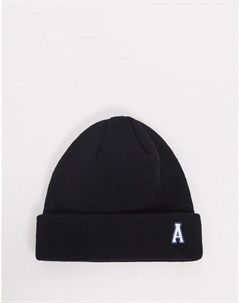 Черная шапка бини с логотипом ASOS Actual Asos actual