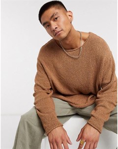 Бежевый фактурный свитер Asos design