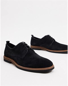 Черные замшевые туфли на шнуровке с контрастной подошвой Asos design