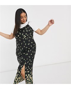 Платье макси на бретелях с цветочным принтом Wednesday's girl curve