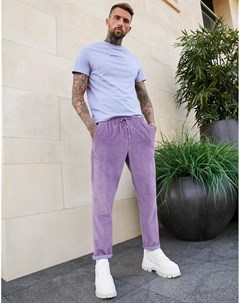 Фиолетовые узкие вельветовые брюки Asos design