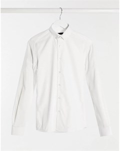 Белая рубашка зауженного кроя с булавкой на воротнике Shelby & sons