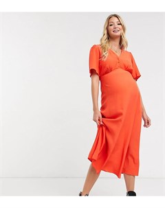 Темно оранжевое чайное платье миди New look maternity