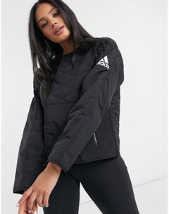Черная стеганая куртка с логотипом adidas Training Adidas performance