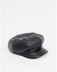 Черная полиуретановая кепка Asos design