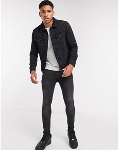 Черная джинсовая куртка из органического хлопка Burton menswear