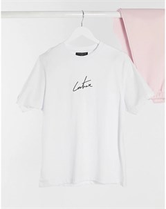 Белая футболка oversized с логотипом The couture club