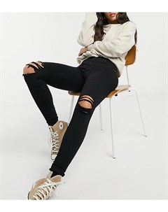 Черные супероблегающие джинсы с рваными коленями Dr denim tall