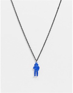 Черное ожерелье с подвеской астронавтом Icon brand