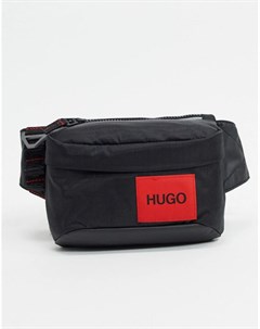 Черная сумка кошелек на пояс с логотипом Kombinat Hugo