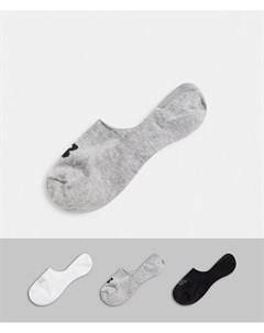 Набор из 3 пар невидимых носков черные белые серые New balance